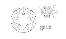 Disque de frein arrière BREMBO Oro rond fixe Aprilia RSV4 09/16