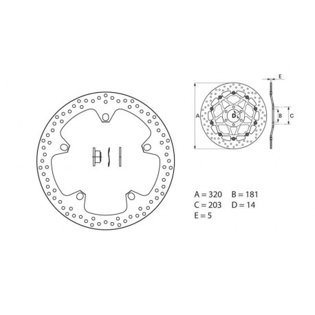 Disque de frein avant BREMBO Oro rond fixe BMW S1000R/RR