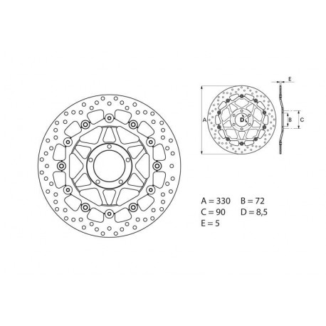 Ducati 1199 Disque de frein avant BREMBO Oro rond flottant