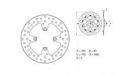 Ducati 1199 Disque de frein arrière BREMBO Oro rond fixe