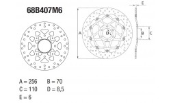 Honda CB1000R Disque de frein arrière BREMBO Oro rond fixe