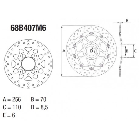 Honda CB1000R Disque de frein arrière BREMBO Oro rond fixe