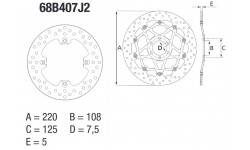 MV AGUSTA F3 Disque de frein arrière Brembo Série ORO rond fixe