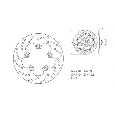 Suzuki GSXR1000/600 Disque de frein arrière BREMBO Oro rond fixe