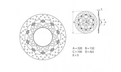 Yamaha R1 17/20 Disque de frein avant BREMBO Oro rond flottant