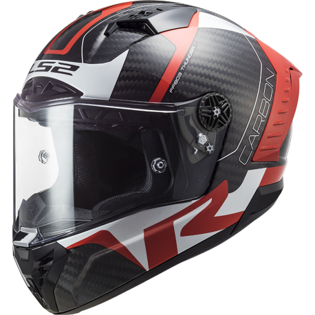 Casque LS2 Thunder FF805 Carbon Racing Rouge Blanc