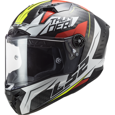 Casque LS2 Thunder FF805 Carbon Racing Rouge Blanc