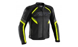 Veste RST Sabre Airbag cuir - noir/jaune fluo